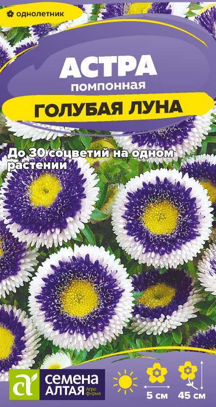 Астра Голубая Луна помпонная/Сем Алт/цп 0,15 гр. Астра Голубая Луна помпонная/Сем Алт/цп 0,15 гр.