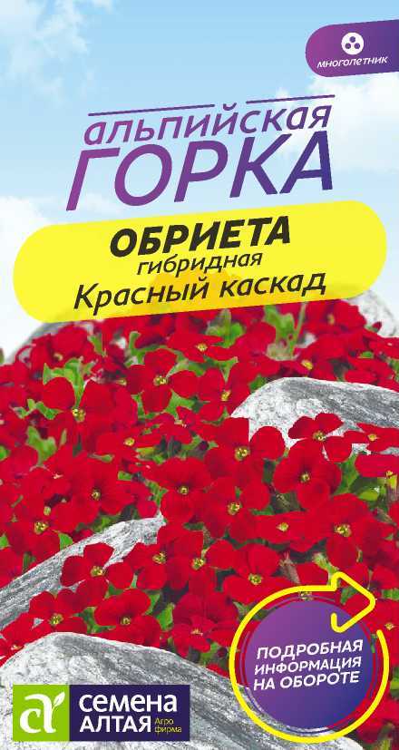 Цветы Обриета Красный каскад/Сем Алт/цп 0,05 гр. многолетник Альпийская горка