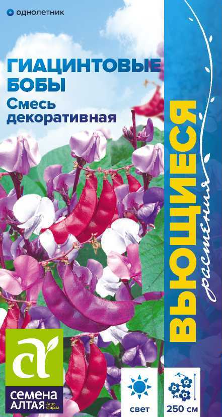 Цветы Гиацинтовые бобы Смесь декоративная/Сем Алт/цп 1 гр. Вьющиеся растения Цветы Гиацинтовые бобы Смесь декоративная/Сем Алт/цп 1 гр. Вьющиеся растения