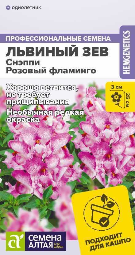 Цветы Львиный зев Снэппи Розовый фламинго/Сем Алт/цп 7 шт. Цветы Львиный зев Снэппи Розовый фламинго/Сем Алт/цп 7 шт.