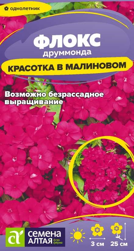 Цветы Флокс Красотка в малиновом друммонда/Сем Алт/цп 0,05 гр. Цветы Флокс Красотка в малиновом друммонда/Сем Алт/цп 0,05 гр.